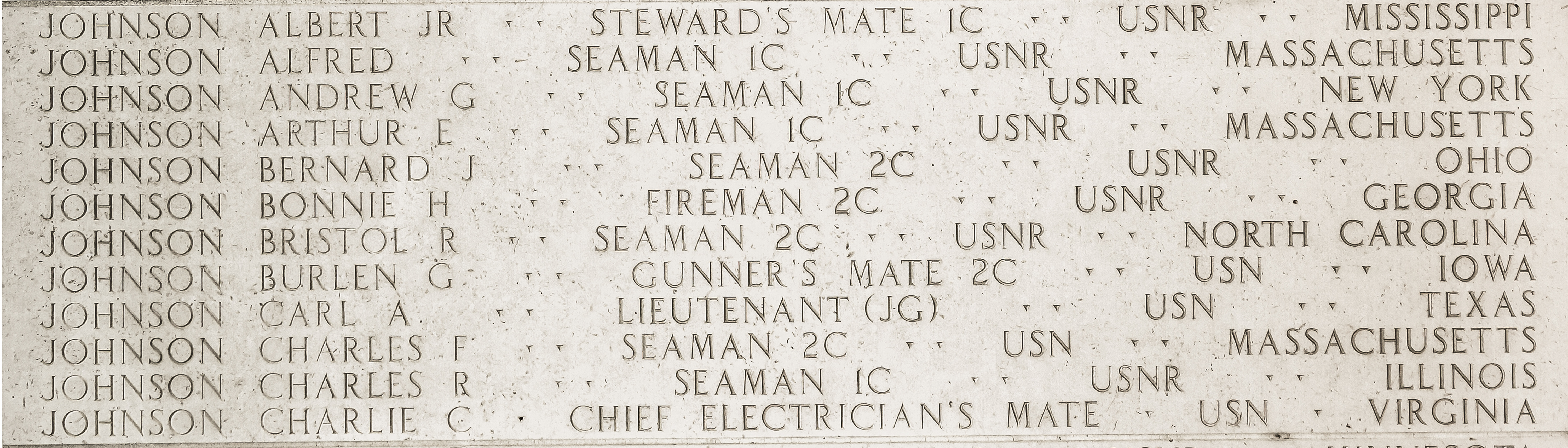Alfred  Johnson, Seaman First Class